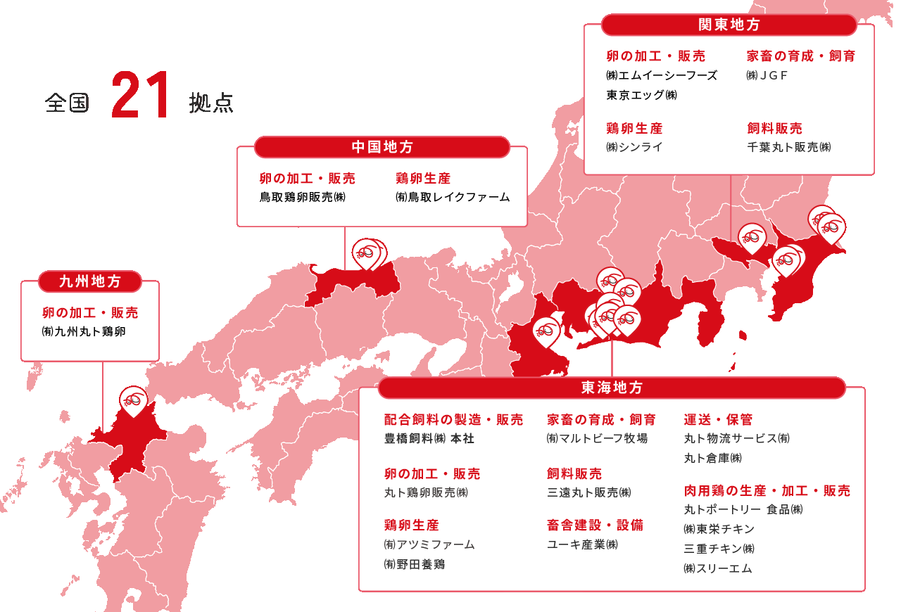 養鶏発祥の地「豊橋」から全国へ。グループ一丸となって食の幸せをお届けしています。